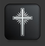 Cross Icon on Square Black Internet Button