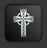 Cross Icon on Square Black Internet Button