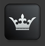 Crown Icon on Square Black Internet Button
