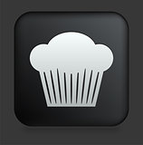 Muffin Icon on Square Black Internet Button