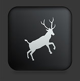 Deer Icon on Square Black Internet Button