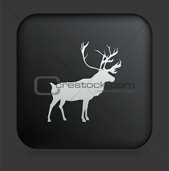 Deer Icon on Square Black Internet Button
