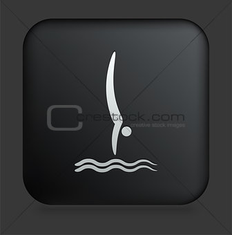 Diving Icon on Square Black Internet Button