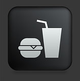 Fast Food Icon on Square Black Internet Button