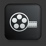 Film Reel Icon on Square Black Internet Button