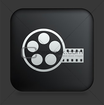 Film Reel Icon on Square Black Internet Button