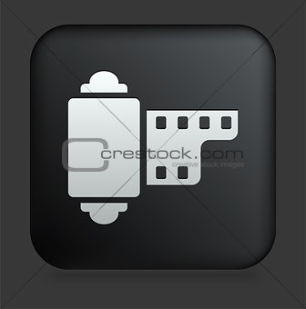 Reel Icon on Square Black Internet Button