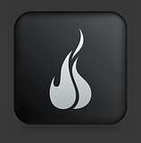 Fire Icon on Square Black Internet Button