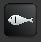Fish Icon on Square Black Internet Button