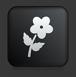 Flower Icon on Square Black Internet Button