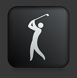 Golf Icon on Square Black Internet Button