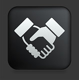 Handshake Icon on Square Black Internet Button