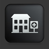 Hospital Icon on Square Black Internet Button