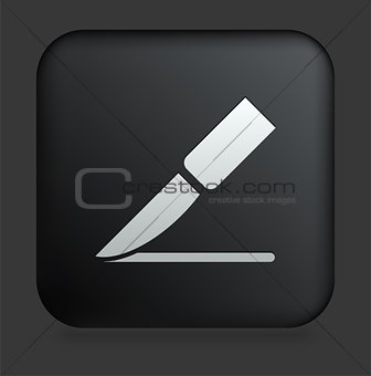 Scalpel Icon on Square Black Internet Button