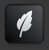 Leaf Icon on Square Black Internet Button