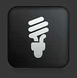 Fluorescent Light Bulb Icon on Square Black Internet Button