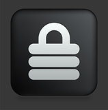 Lock Icon on Square Black Internet Button