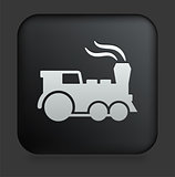 Locomotive Icon on Square Black Internet Button