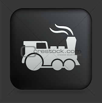 Locomotive Icon on Square Black Internet Button