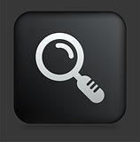 Magnifying Glass Icon on Square Black Internet Button