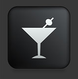 Martini Icon on Square Black Internet Button