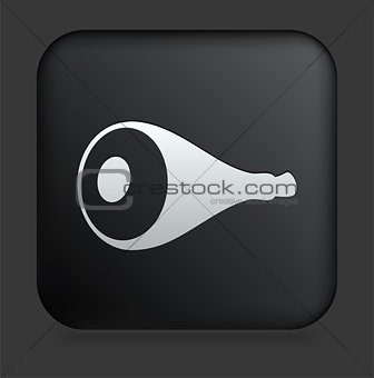 Pork Icon on Square Black Internet Button