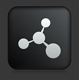 Molecule Icon on Square Black Internet Button