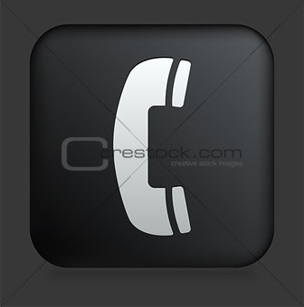 Telephone Icon on Square Black Internet Button