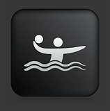 Water Polo Icon on Square Black Internet Button