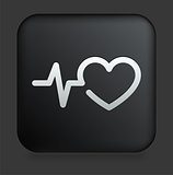 Pulse Heart Rate Icon on Square Black Internet Button