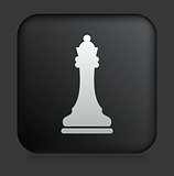 Chess Queen Icon on Square Black Internet Button