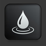 Rain Droplet Icon on Square Black Internet Button