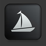 Sailboat Icon on Square Black Internet Button