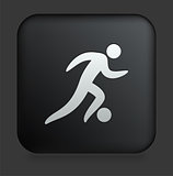 Soccer Icon on Square Black Internet Button