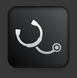 Stethoscope Icon on Square Black Internet Button