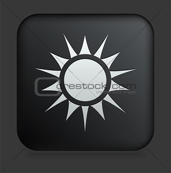 Sun Icon on Square Black Internet Button