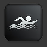 Swimming Icon on Square Black Internet Button
