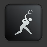 Tennis Icon on Square Black Internet Button