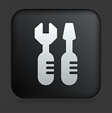 Tools Icon on Square Black Internet Button