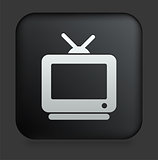 Television Icon on Square Black Internet Button