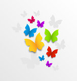Abstract colorful background with rainbow butterflies