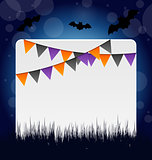Halloween invitation with hanging flags 