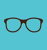 Vintage glasses icon isolated on blue background