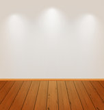 Empty wall with light and wooden floor