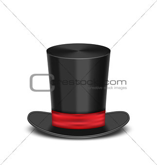 Magic cylinder hat with shadow, isolated on white background 
