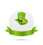 Greeting card with hat and ribbon for St. Patrick's Day