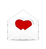 Envelope with valentine red heart