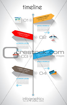 Timeline Infographic design template with paper tags