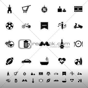 Friday and weekend icons on white background