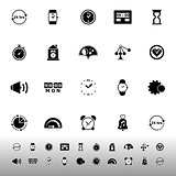Time related icons on white background